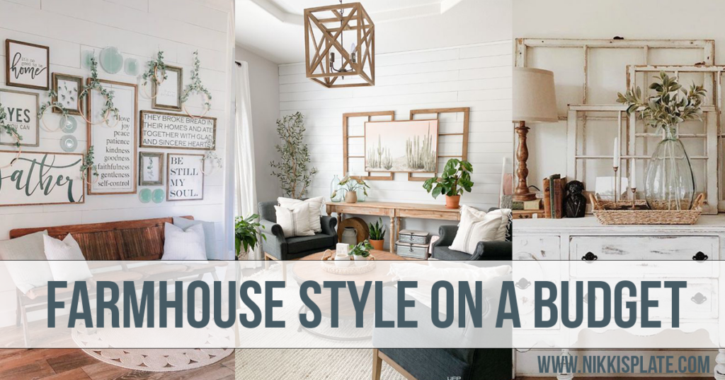 9 Ways to get a FarmHouse Living Room on a Budget - Nikki's Plate