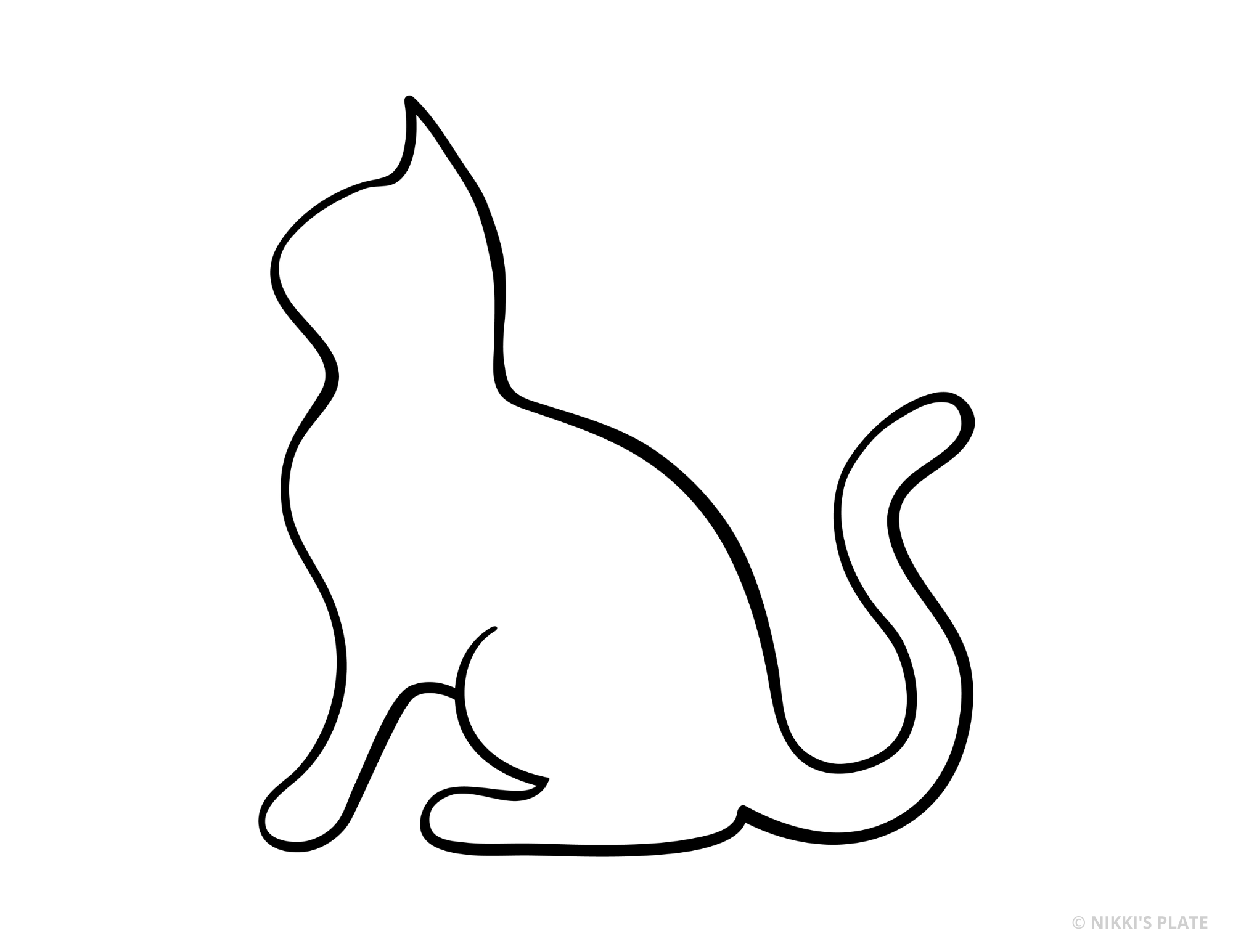 easy cat pumpkin stencil