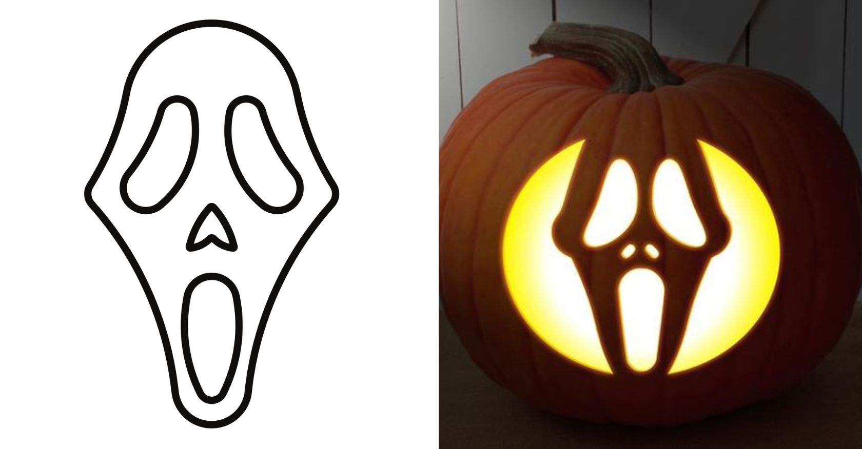 Scream Ghost Face Pumpkin Template
