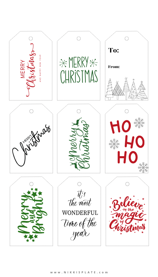 Free Printable Christmas Labels - Free Christmas Tags Printable