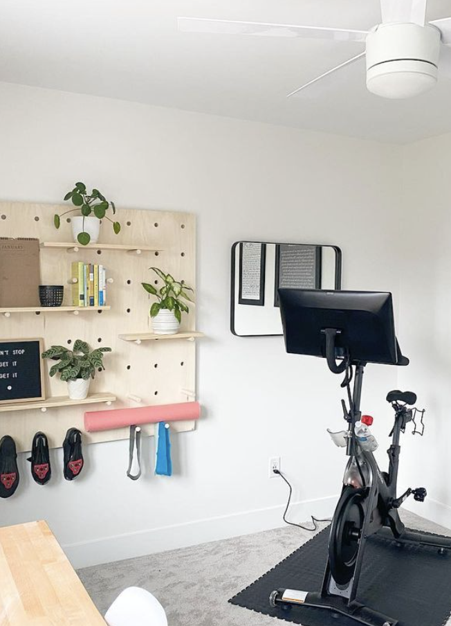 Workout Room pegboard wall idea - Looking to give your rooms a fresh vibe with a functional twist? Explore these top 25 easy pegboard wall ideas to spruce up any space in your home with stylish and practical flair.