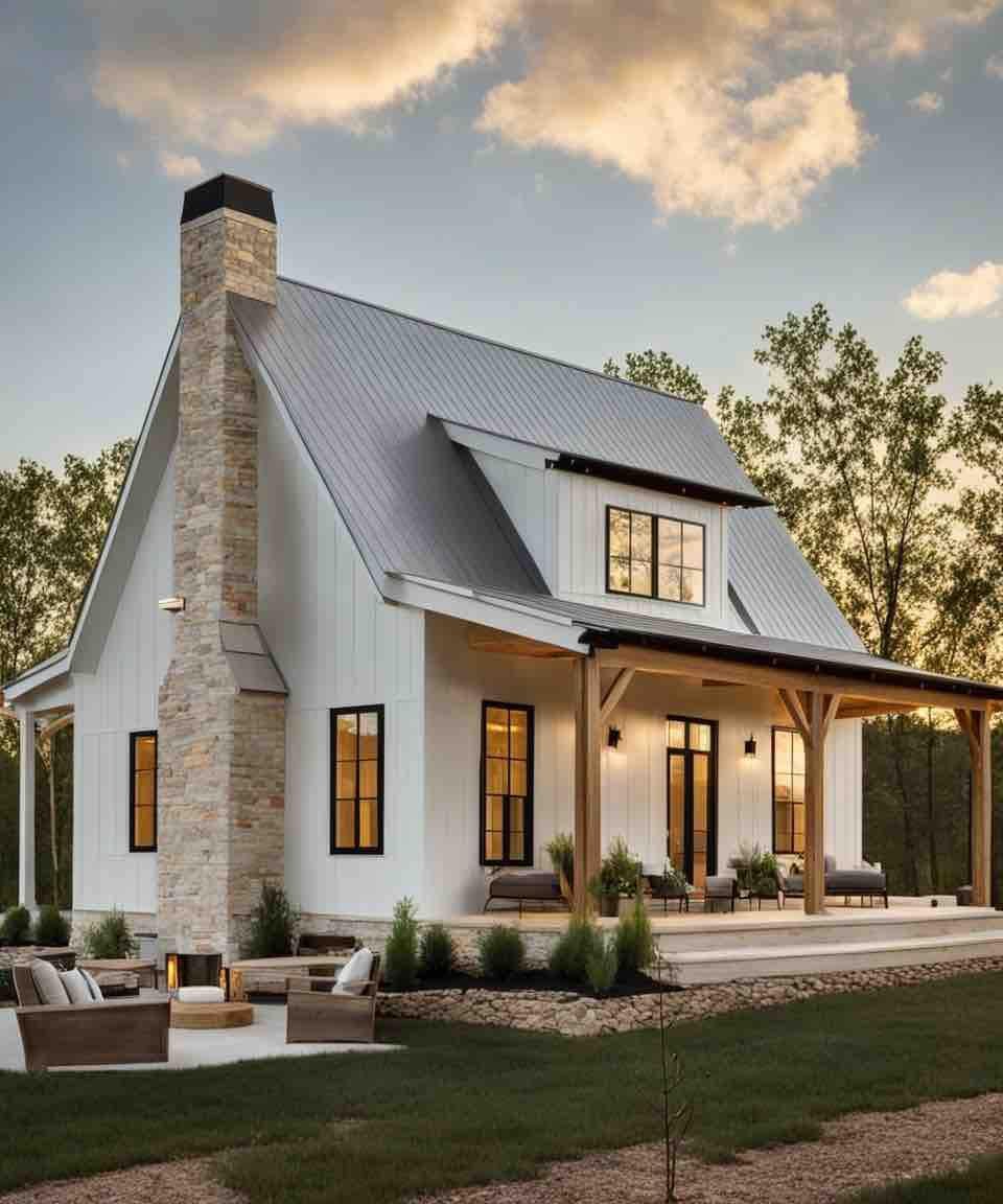 Here are 25 breathtaking white modern farmhouses that blend rustic charm with sleek contemporary design.