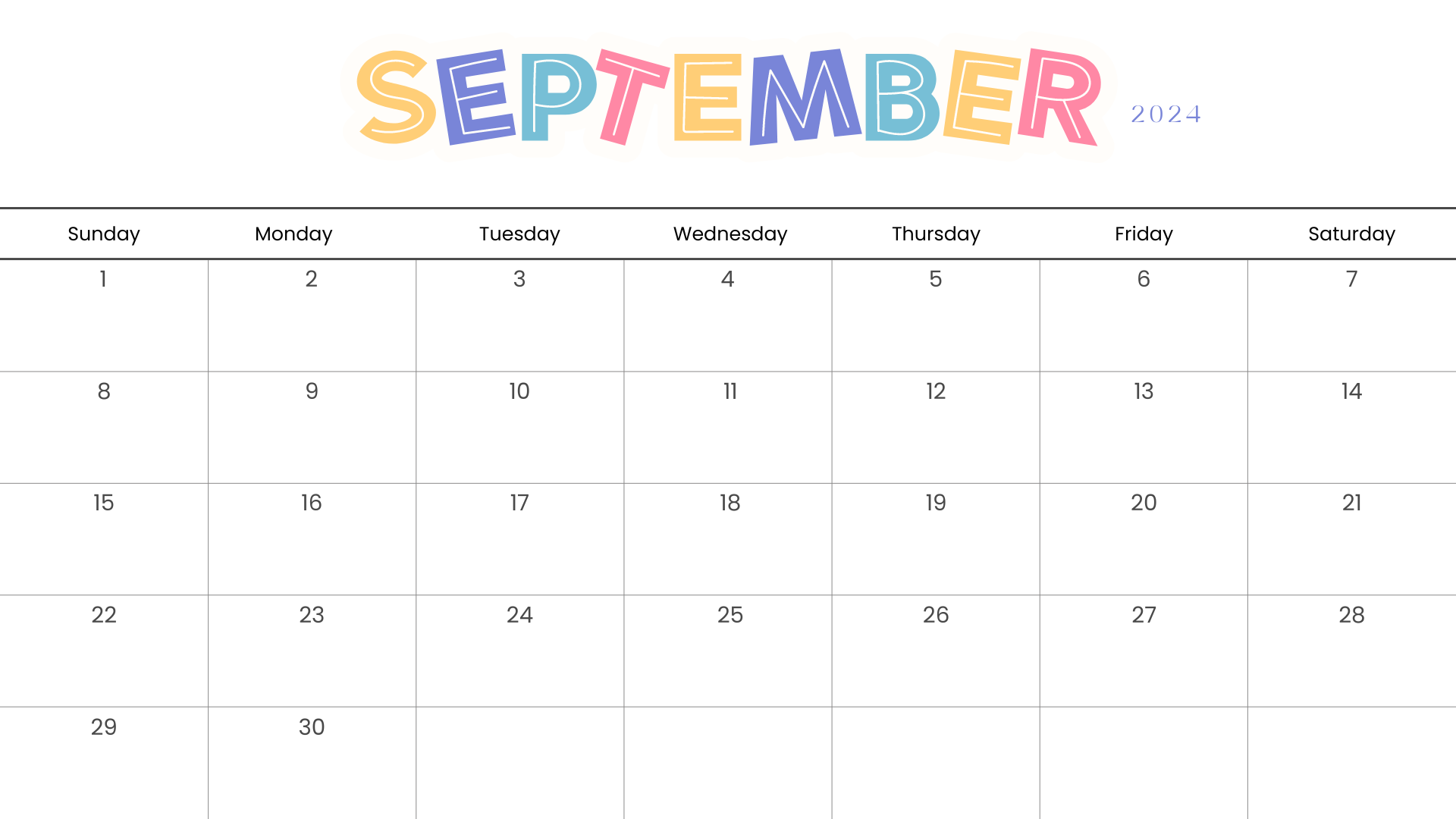 Looking for a free printable SEPTEMBER 2024 calendar? Stay organized and plan your month with ease using my downloadable month SEPTEMBER cute calendars. Sunday start blank SEPTEMBER calendars! Use as work or school calendars.