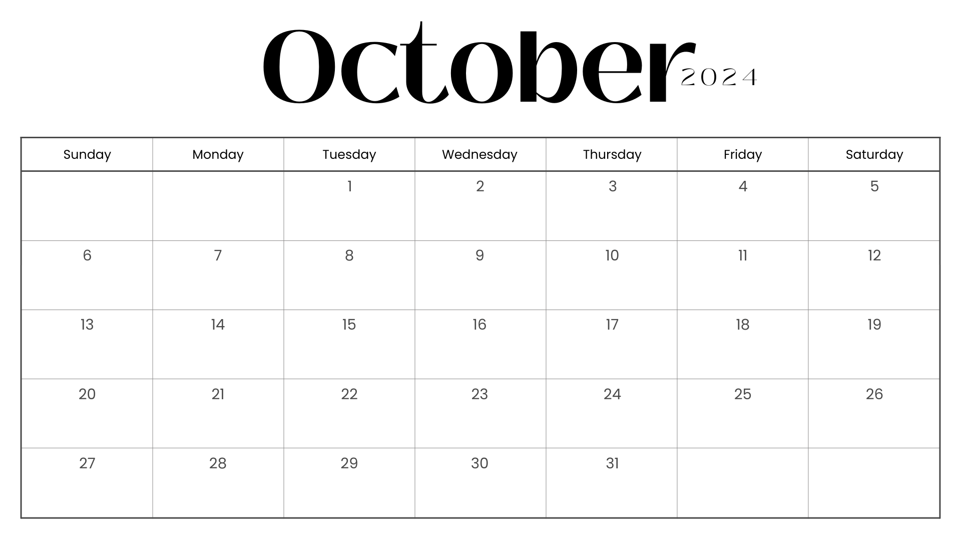 Looking for a free printable October 2024 calendar? Stay organized and plan your month with ease using my downloadable month October cute calendars. Sunday start blank October calendars! Use as work or school calendars.