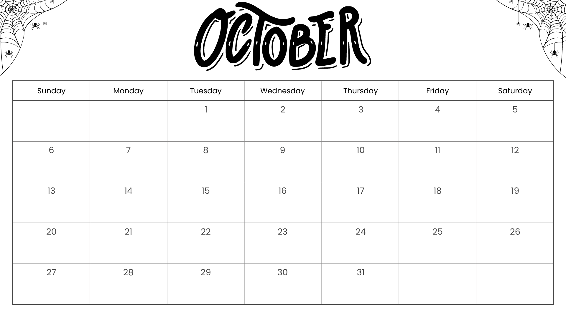 Looking for a free printable October 2024 calendar? Stay organized and plan your month with ease using my downloadable month October cute calendars. Sunday start blank October calendars! Use as work or school calendars.