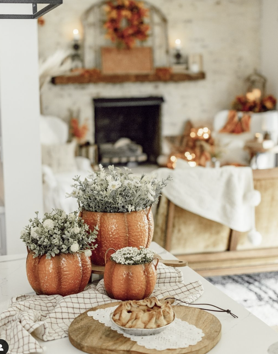 Fall pumpkin planters