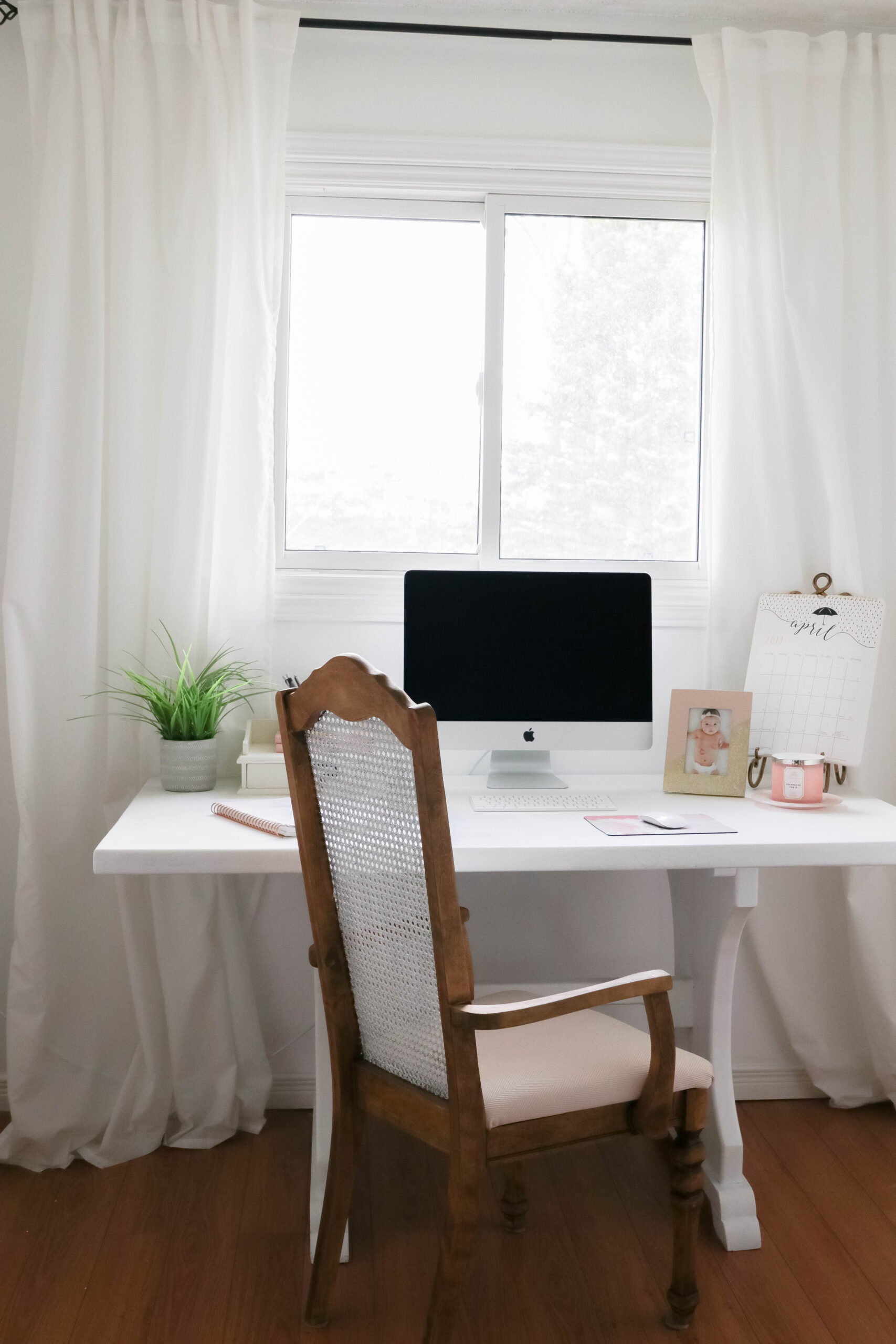 My Girly White Home Office Reveal - Nikki's Plate Blog