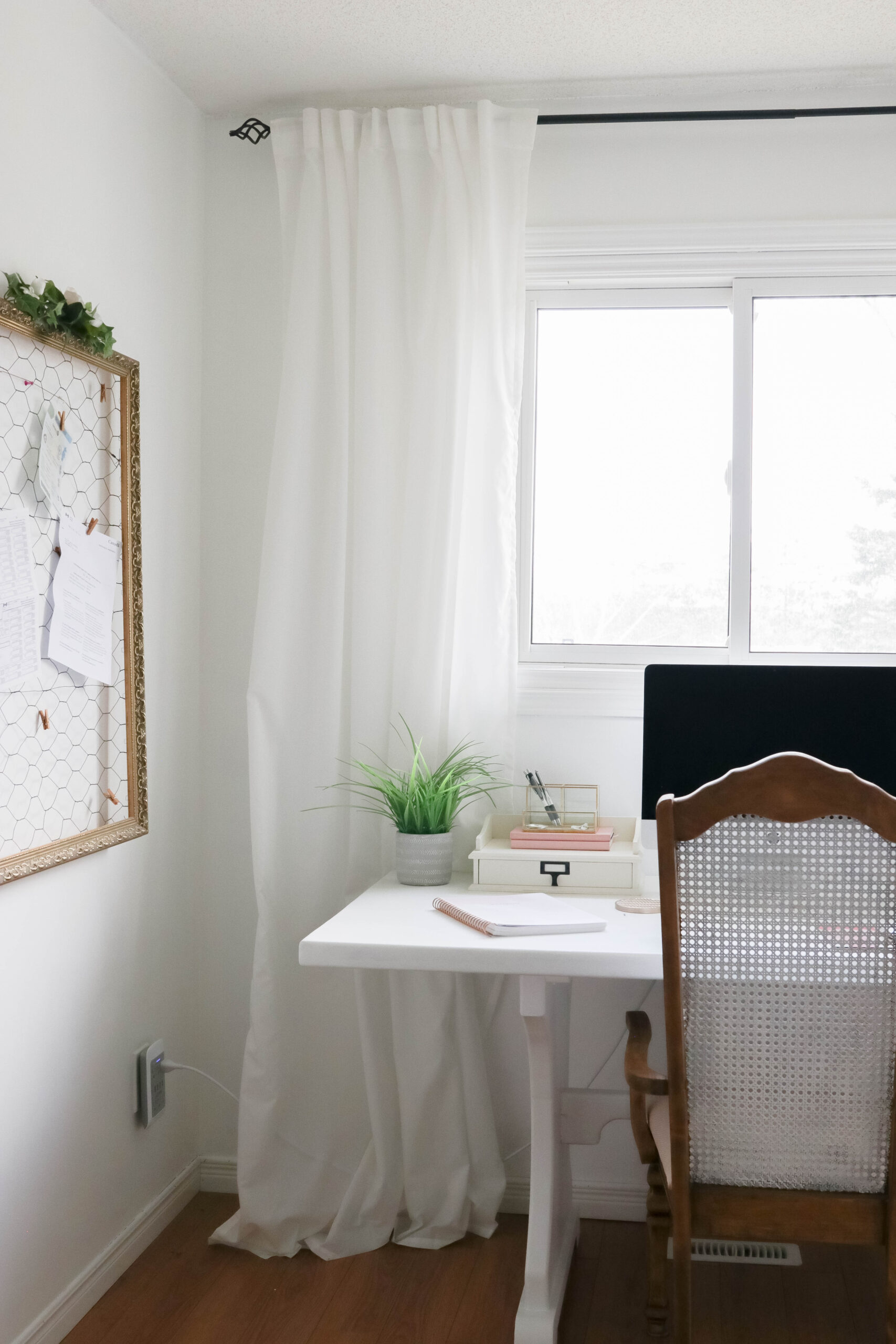 My Girly White Home Office Reveal - Nikki's Plate Blog