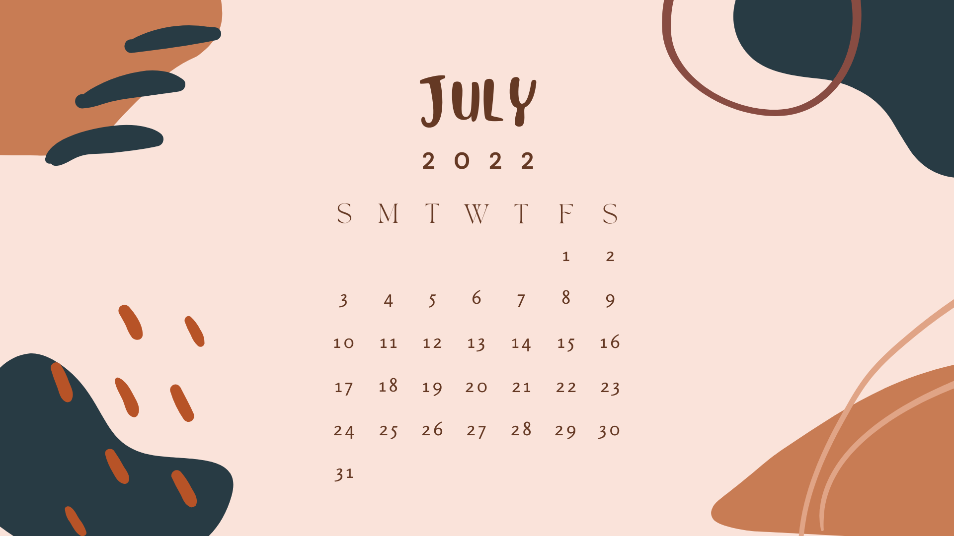 Free July 2022 Desktop Calendar Backgrounds - Nikki's Plate