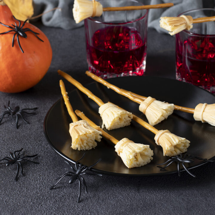 Cheese Broomsticks (Healthy Halloween Snacks) - Nikki's Plate