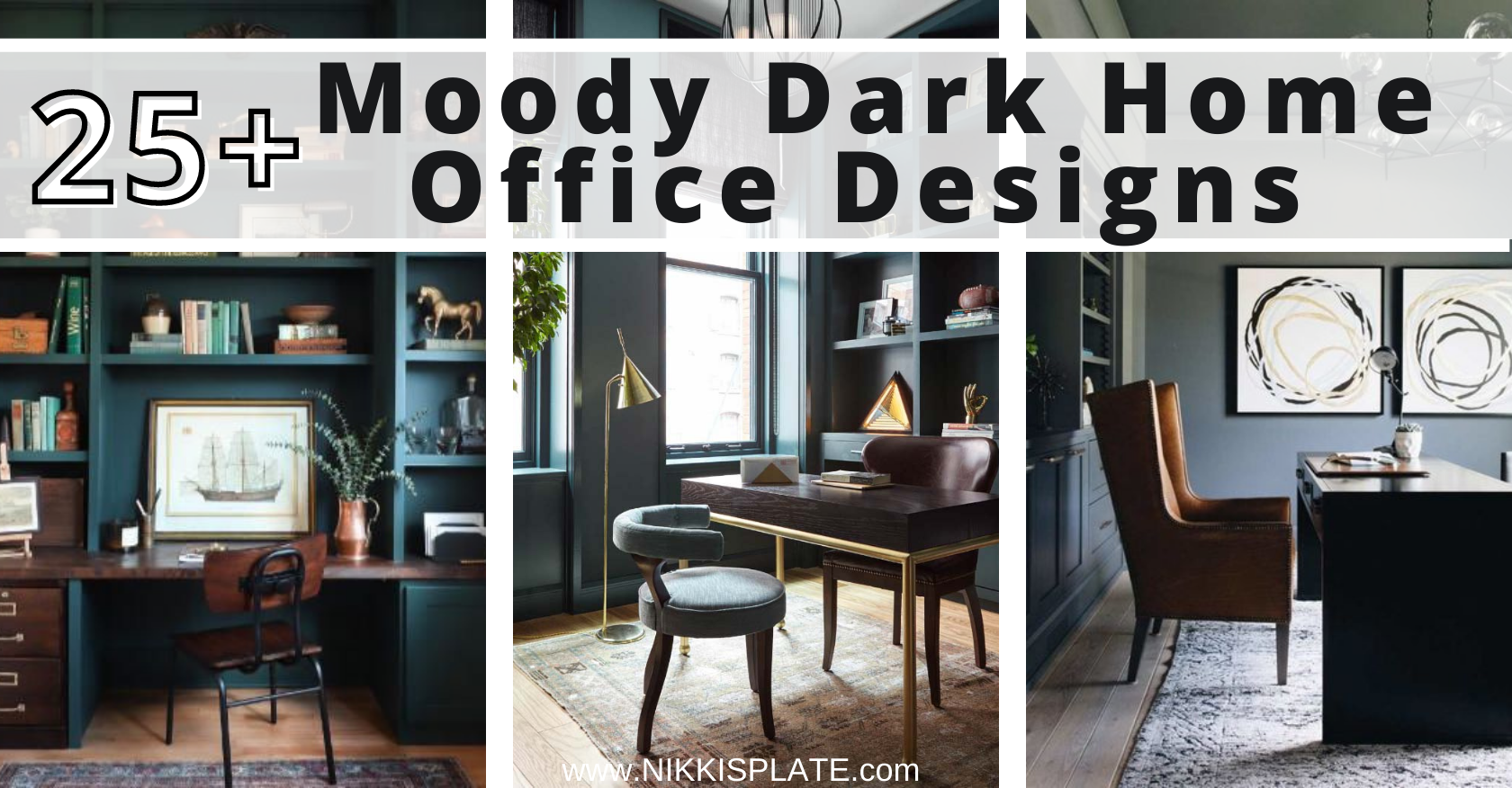25 Dark Home Office Designs for a Moody Vibe - Nikki's Plate