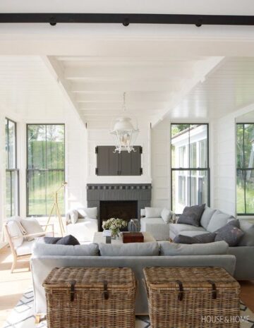 30 Grey Modern Farmhouse Living Room Ideas - Nikki's Plate