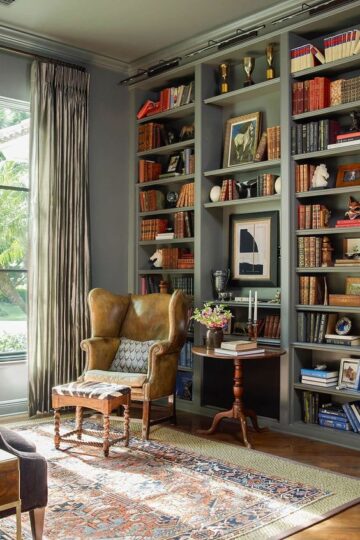 30 Beautiful Home Library Ideas - Nikki's Plate