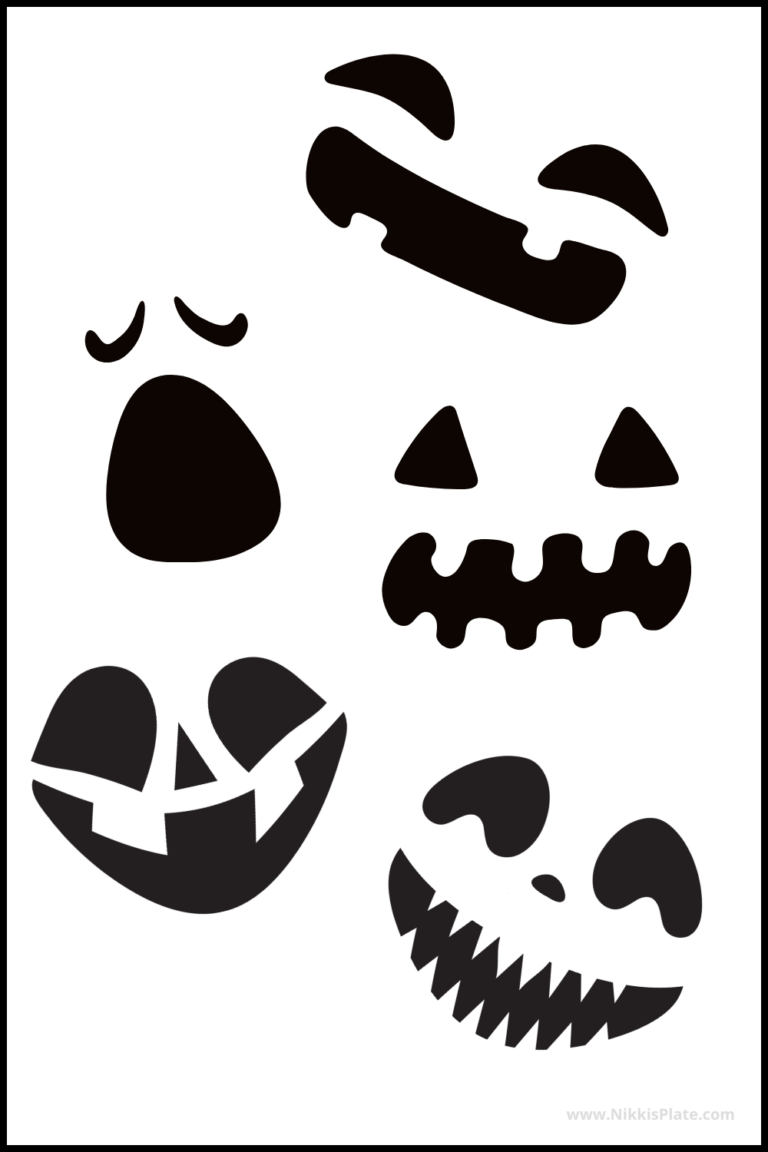 25 FREE Creepy Jack o'lantern Faces Printable Stencils - NP