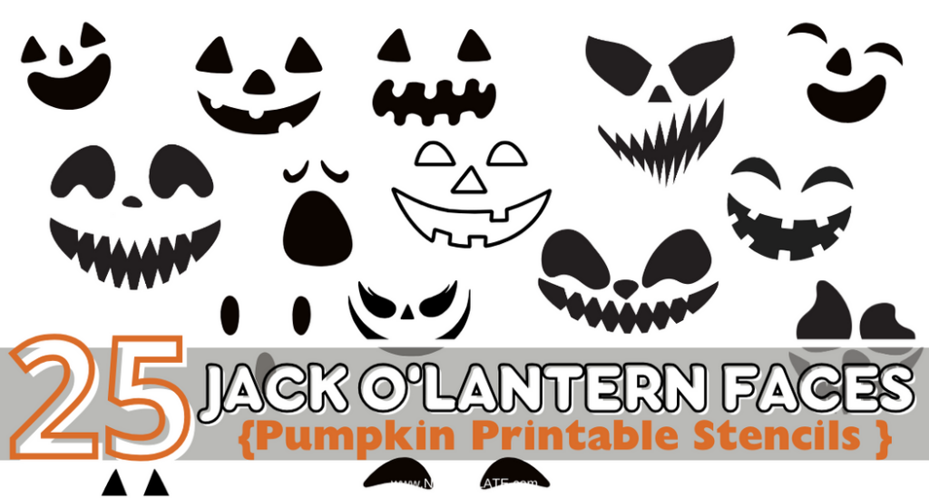 25 FREE Creepy Jack o lantern Faces Printable Stencils NP