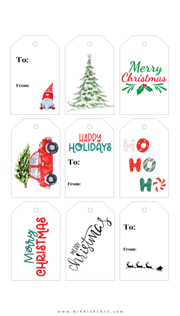 36 Free Christmas Gift Tags Printables - Nikki's Plate