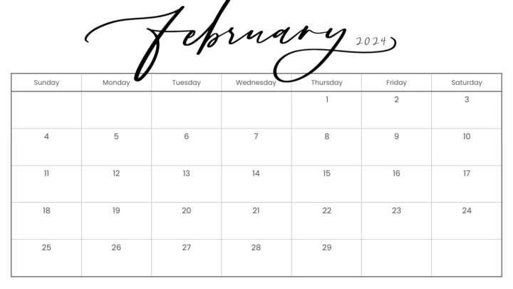 10 FREE PRINTABLE FEBRUARY 2024 CALENDAR TEMPLATES