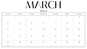 10 FREE PRINTABLE MARCH 2024 CALENDAR TEMPLATES