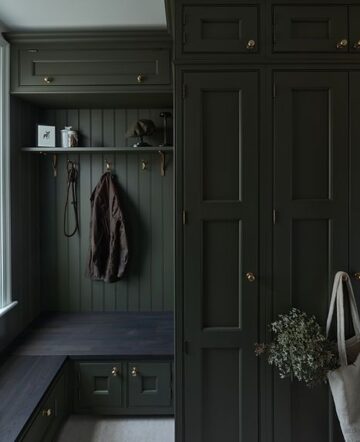 20 Dark Green Mudrooms for a Moody Vibe - Nikki's Plate