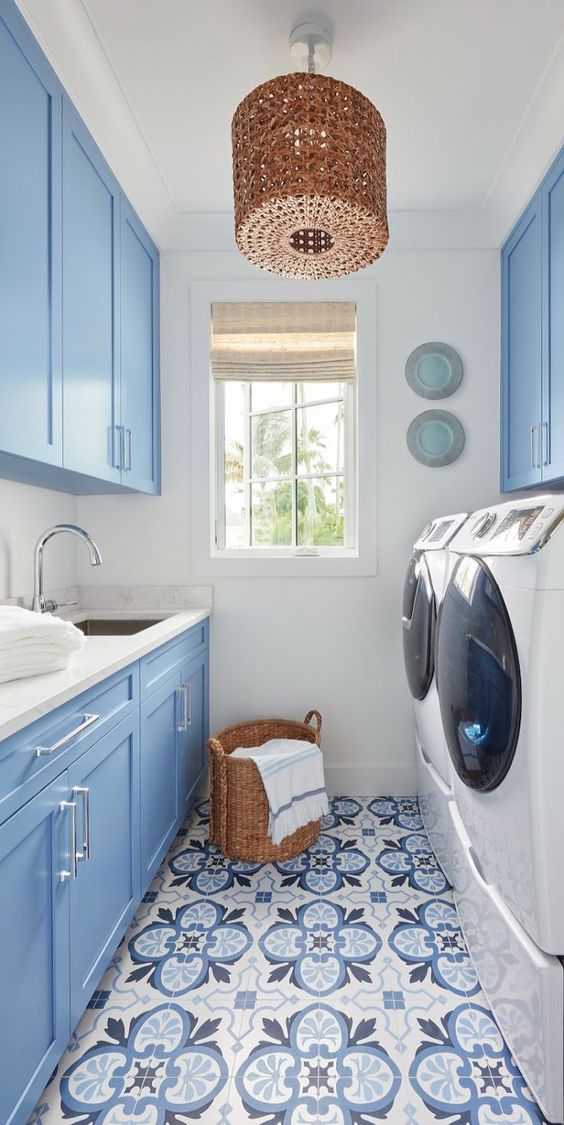 15 Pretty Light Blue Laundry Room Ideas - Nikki's Plate