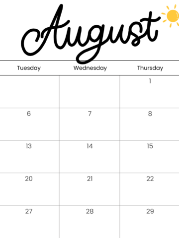 Looking for a free printable AUGUST 2024 calendar? Stay organized and plan your month with ease using my downloadable month AUGUST cute calendars. Sunday start blank AUGUST calendars! Use as work or school calendars.