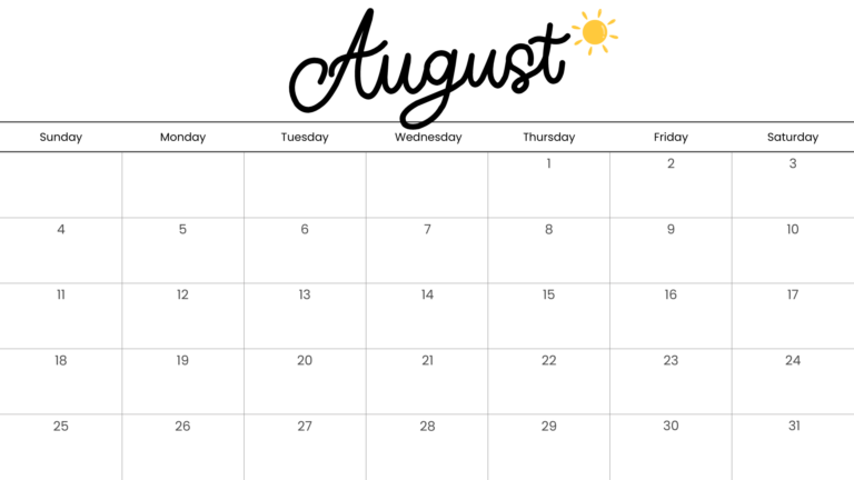 Looking for a free printable AUGUST 2024 calendar? Stay organized and plan your month with ease using my downloadable month AUGUST cute calendars. Sunday start blank AUGUST calendars! Use as work or school calendars.